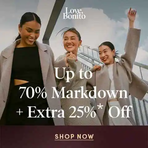 Love, Bonito HK: Up to 70% OFF Sales + Extra 25% OFF