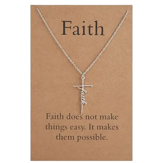 Lcherry Faith Cross Necklace for Women Religious Gifts
