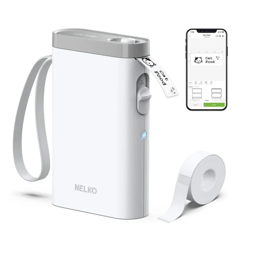Nelko Label Maker Machine with Tape Portable Bluetooth Label Printer