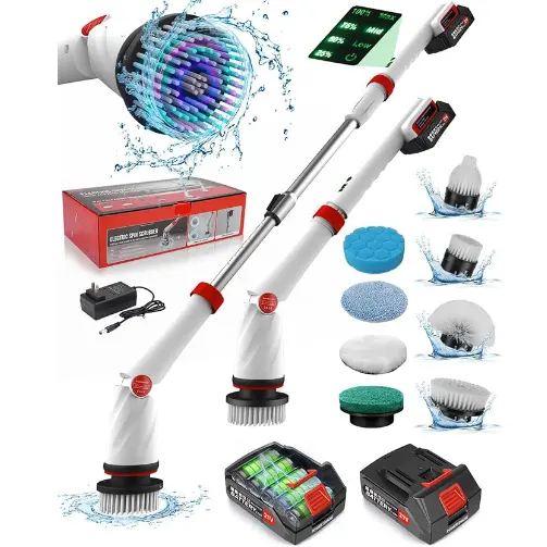 1200 RPM Electric Spin Scrubber, 21V Spin Scrubber for Cleaning