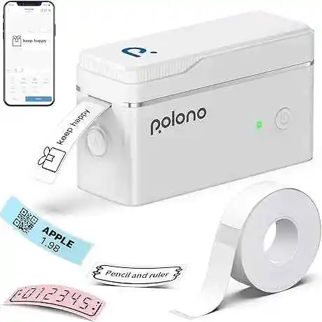 POLONO P31S Portable Bluetooth Label Maker Machine with Tape