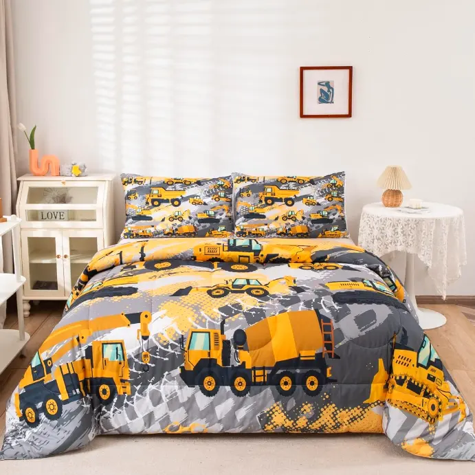 Feelyou Kids Construction Comforter Set Twin Bedding Sets