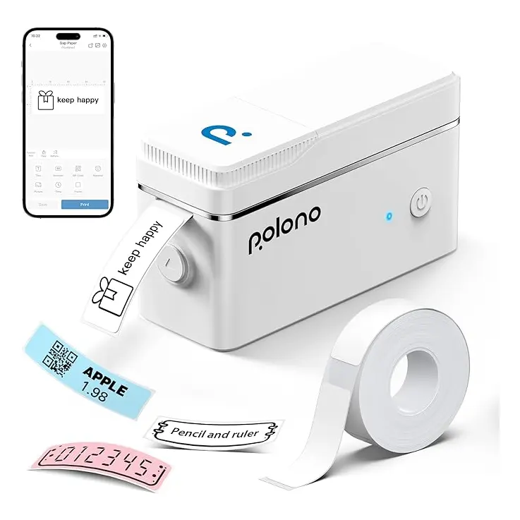 POLONO P31S Label Maker Machine with Tape