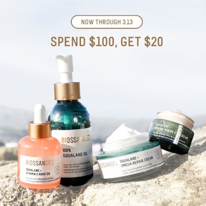 Biossance：全场温和护肤 即刻下单 返礼券