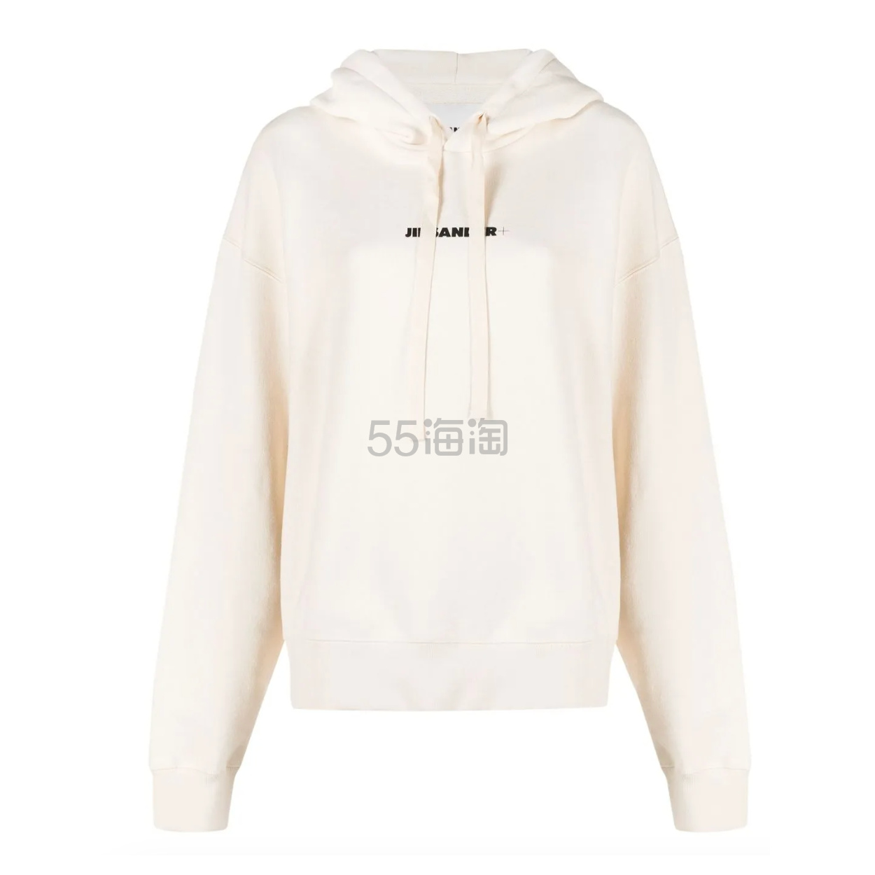 巨折!Jil Sander 米白Logo 连帽卫衣