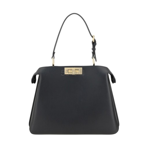 FENDI 芬迪 Peekaboo 黑色皮革手提包
