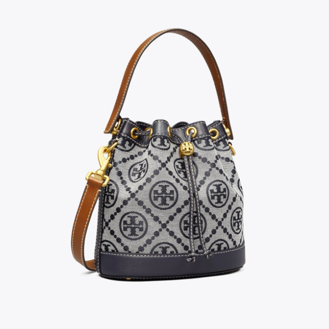 绝版补货！Tory burch T-monogram 老花中号水桶包