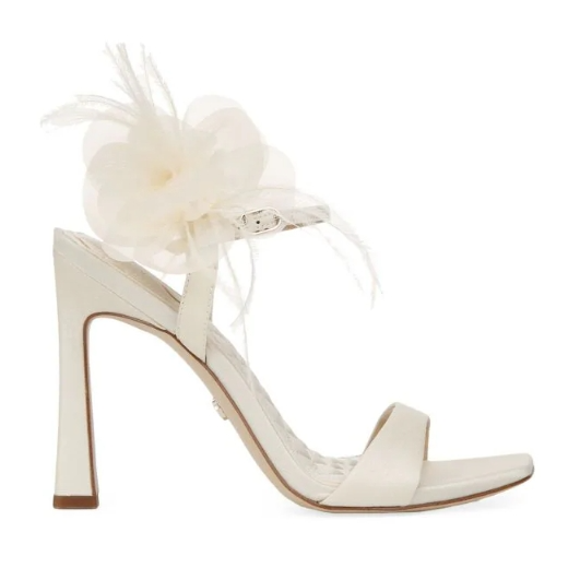 秋瓷炫同款！Sam Edelman 羽毛饰边花朵高跟鞋