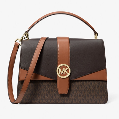 2件额外8折！Michael Kors  Greenwich 中号 老花单肩包