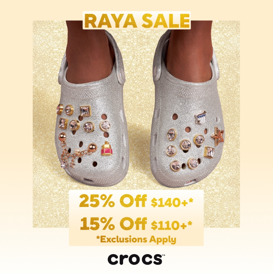 Crocs SG：Raya Sale！云朵、光轮等洞洞鞋热卖