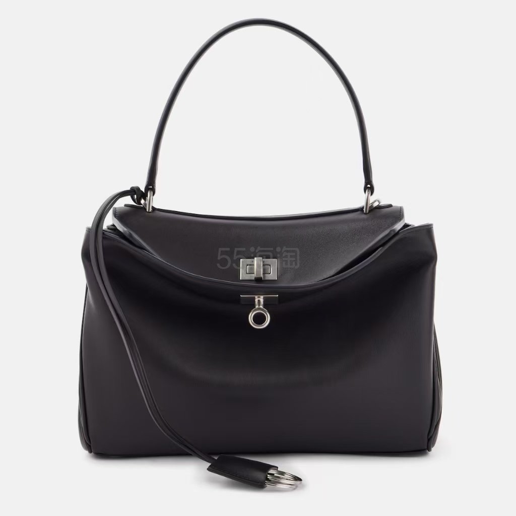 BALENCIAGA 巴黎世家 Rodeo 小号黑色皮革托特包