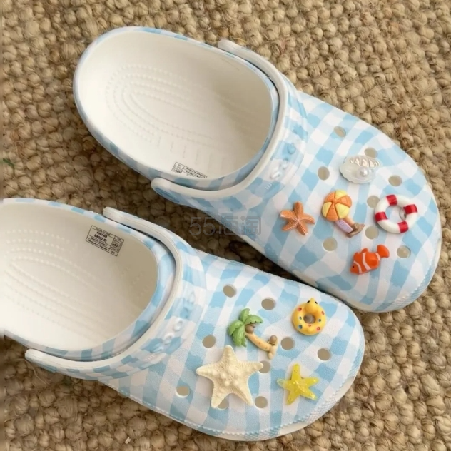 Crocs 卡骆驰 新款蓝格纹经典洞洞鞋