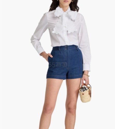 Tory Burch 蝴蝶结纯棉府绸衬衫