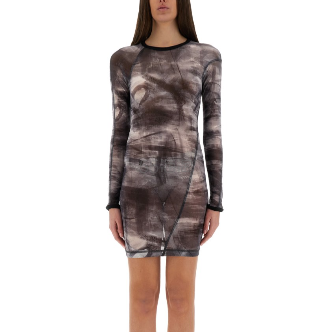HELMUT LANG 印花长袖连衣裙