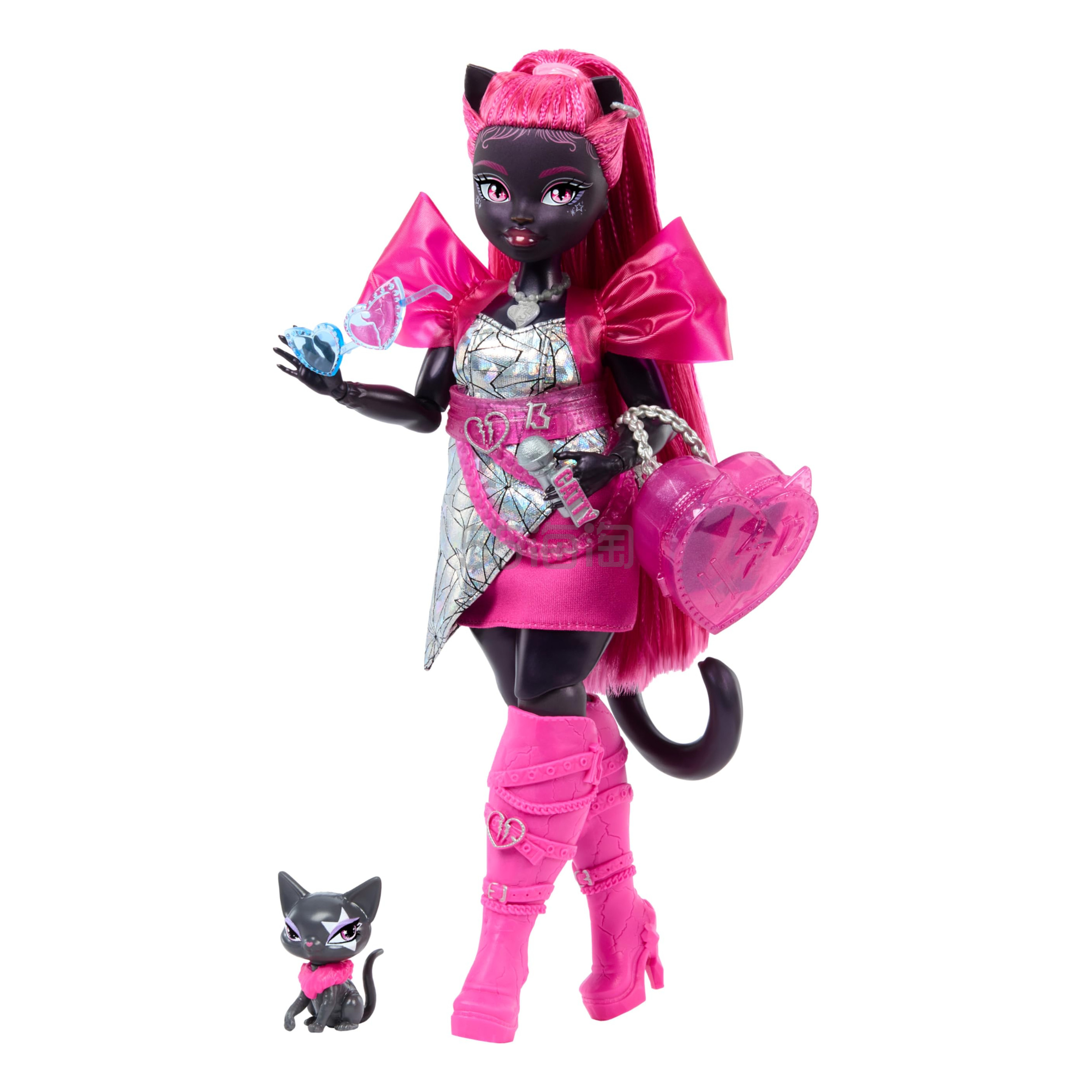 【含税直邮】Monster High Catty Noir 娃娃 Werecat 宠物猫护身符