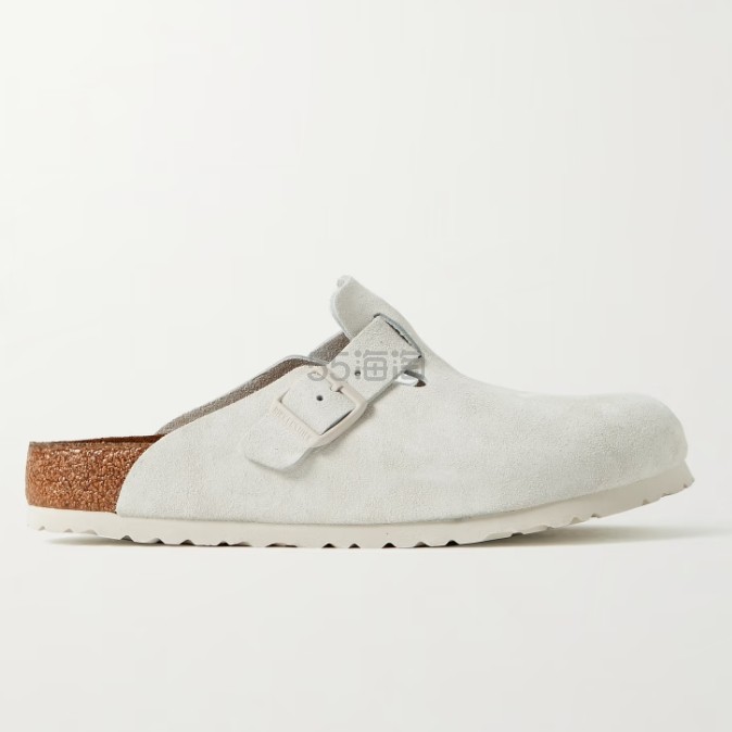BIRKENSTOCK 勃肯 Boston 白色绒面平底鞋