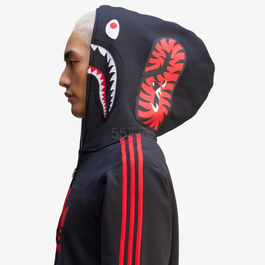 adidas X Bape Shark 连帽卫衣外套