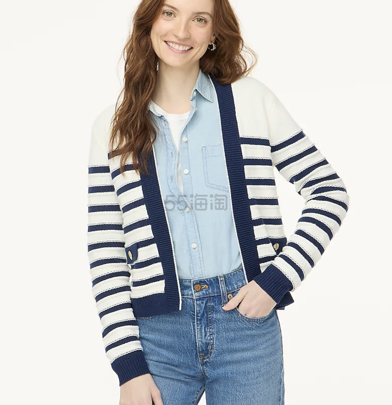 J.CREW 条纹针织开衫