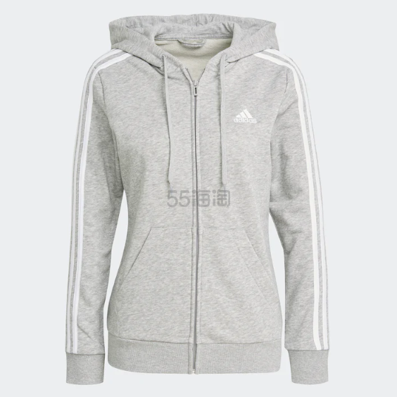 Adidas 阿迪达斯 3-stripes 灰色连帽拉链外套