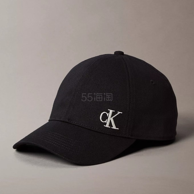 Calvin Klein Brushed Cotton Twill 黑色徽标棒球帽