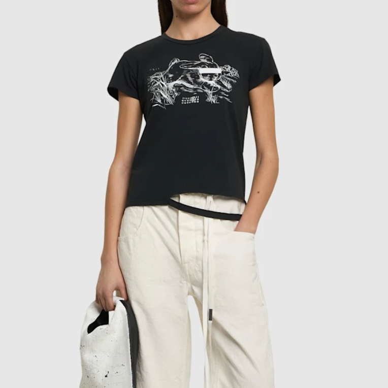 Jisoo同款！MM6 Maison Margiela 棉质平纹针织T恤