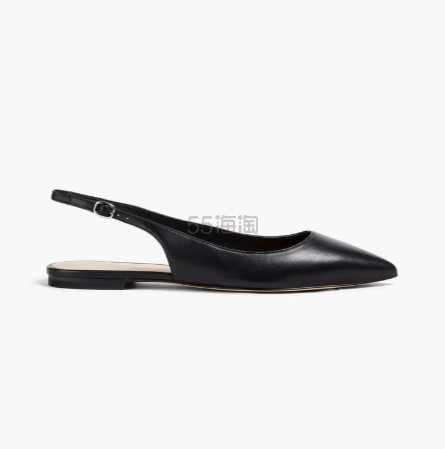 Stuart Weitzman Mara 皮革露跟尖头平底鞋