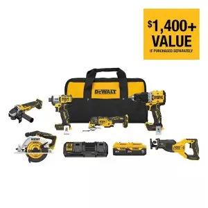DEWALT XR 强劲系列无刷电动工具6件套 带2块电池