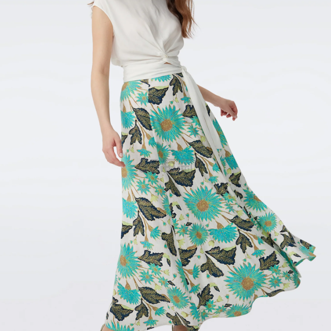 美到失语！DVF FLORENCIA 印花半裙