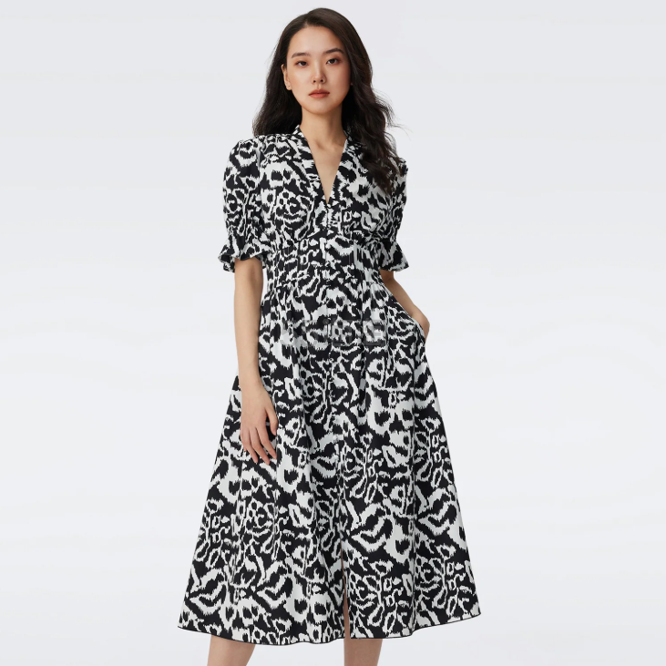 DVF ERICA 艺术斑马纹茶歇裙