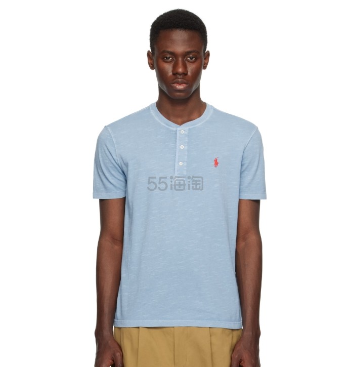 Polo Ralph Lauren 蓝色亨利领短袖