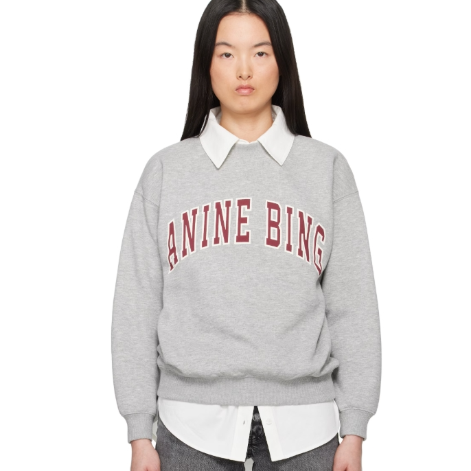 Anine Bing 灰色字母卫衣