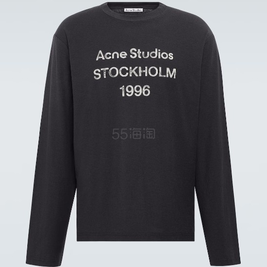 ACNE STUDIOS 1996 字母徽标印花黑色T恤