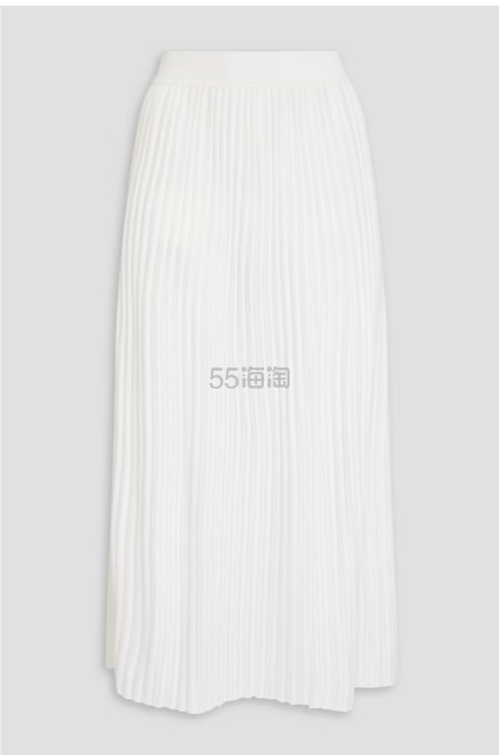 CHLOÉ 罗纹真丝亚麻混纺中长半身裙