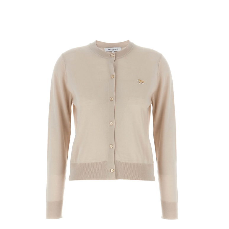 Giselle同款！Maison Kitsune 米色小狐狸开衫