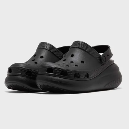 Crocs 卡骆驰 Crush Clog 黑色泡芙洞洞鞋