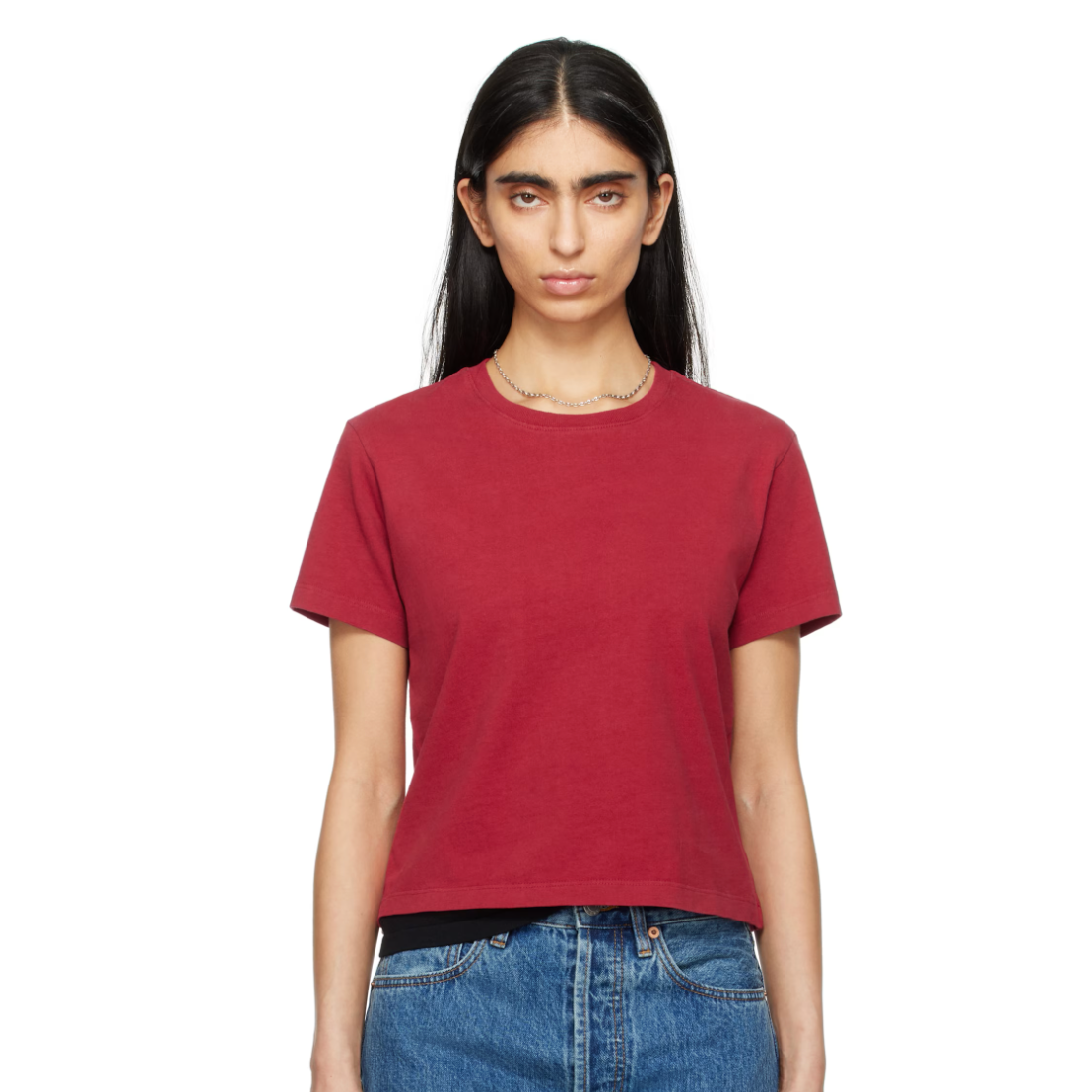 达妹同款不同色！Still Here 复古红正肩短袖