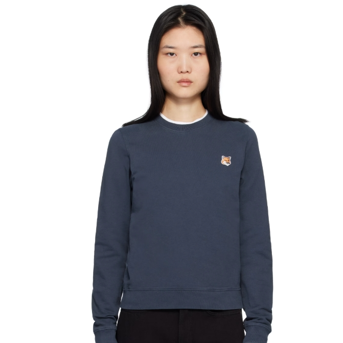 Maison Kitsuné 海军蓝 Fox Head Patch 套头衫