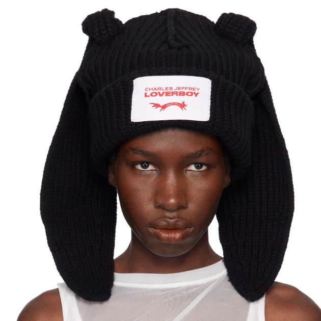 Charles Jeffrey LOVERBOY 黑色 Chunky Rabbit 毛线帽