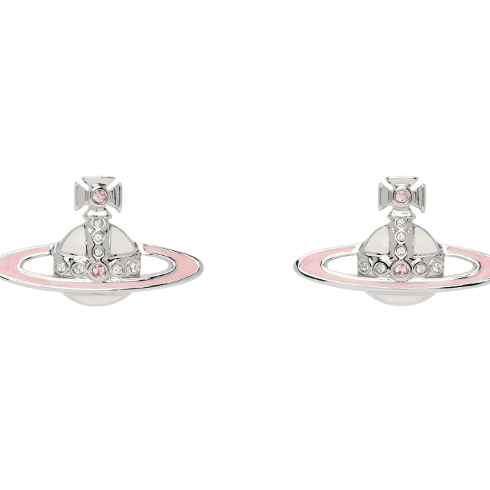 Vivienne Westwood 银色 & 粉色 Small Neo Bas Relief 耳钉
