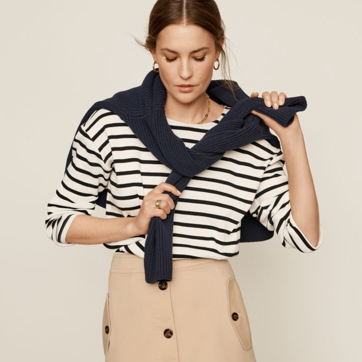 Ann Taylor：亲友特卖会 纹理开衫$90 系腰衬衫$62