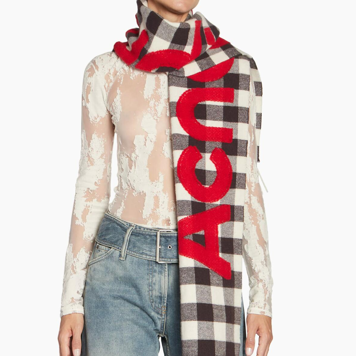 Acne Studios 格子logo围巾