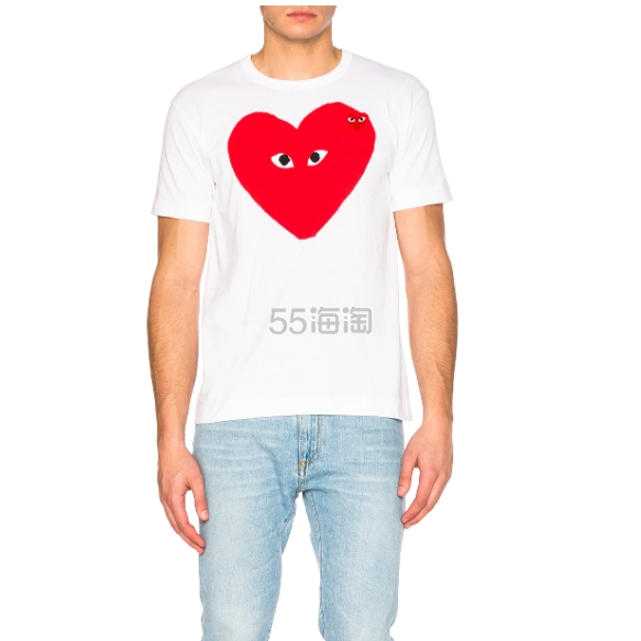 CDG Play 白色大爱心短袖