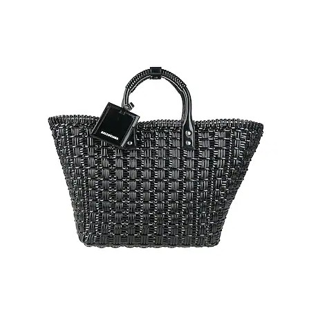 BALENCIAGA 巴黎世家黑色编织手提包