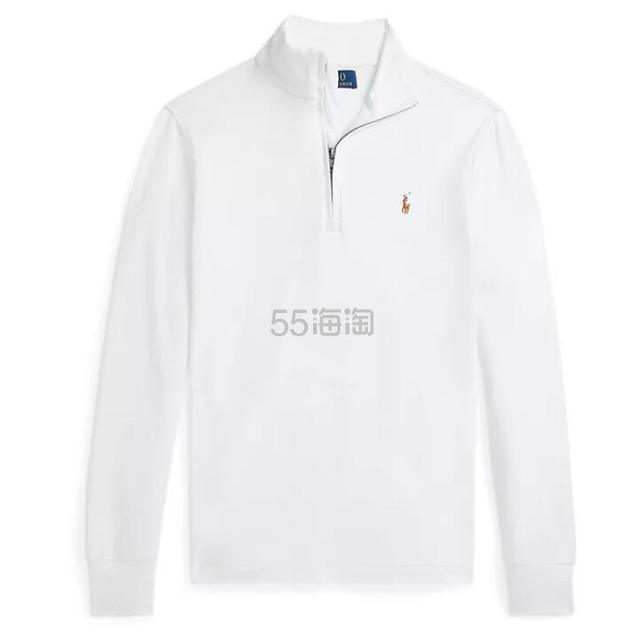 Polo Ralph Lauren 拉夫劳伦白色半拉链套头衫大童款