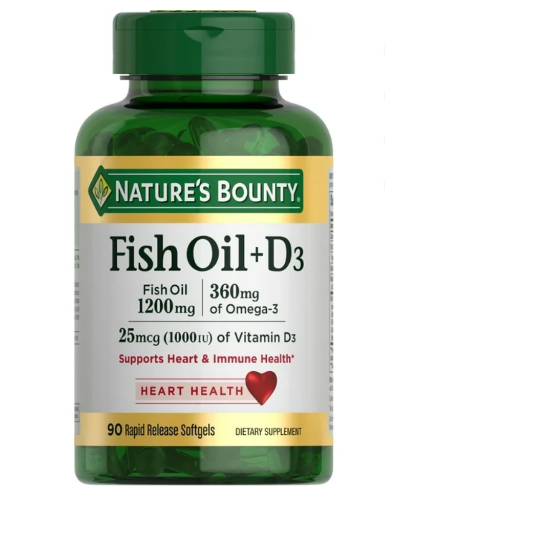Nature's Bounty 鱼油 1200 mg + D3 90粒