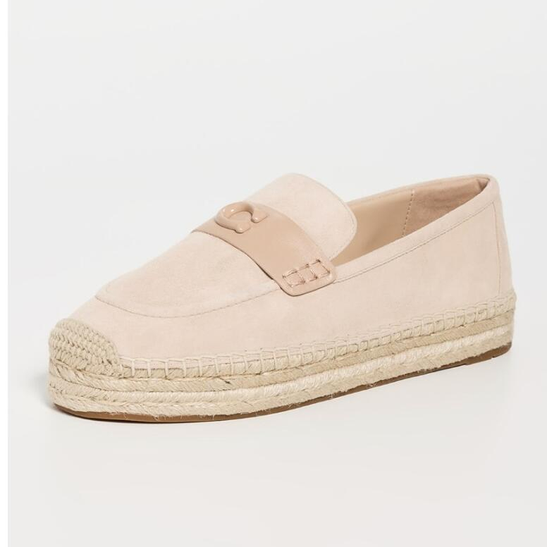 Coach Camilla 麂皮草编厚底渔夫鞋