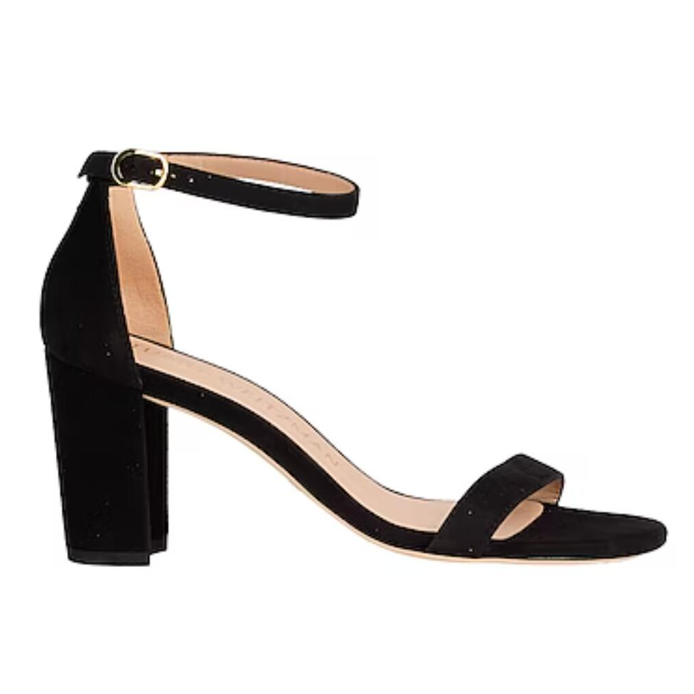 Stuart Weitzman 麂皮方跟凉鞋 两色选