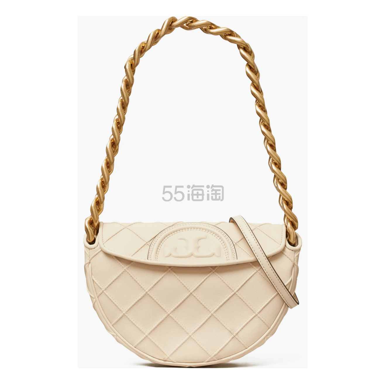 Tory Burch Mini Fleming Soft Crescent 汤丽柏琦单肩包 New Cream