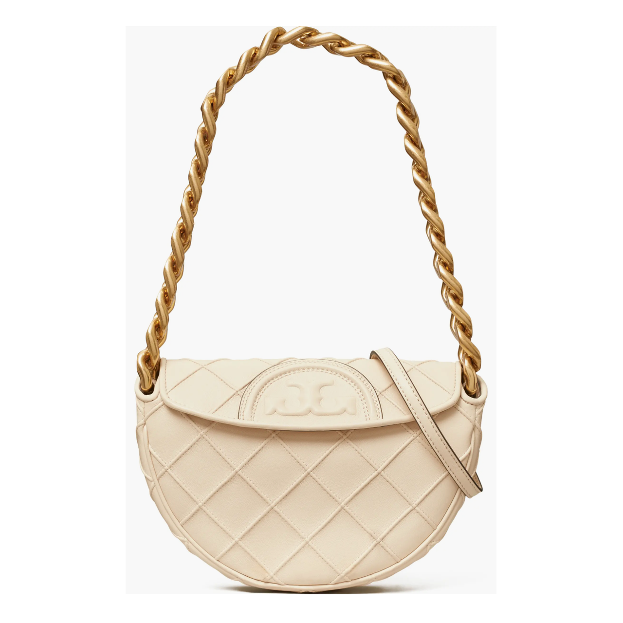 Tory Burch Mini Fleming Soft Crescent 汤丽柏琦单肩包 New Cream