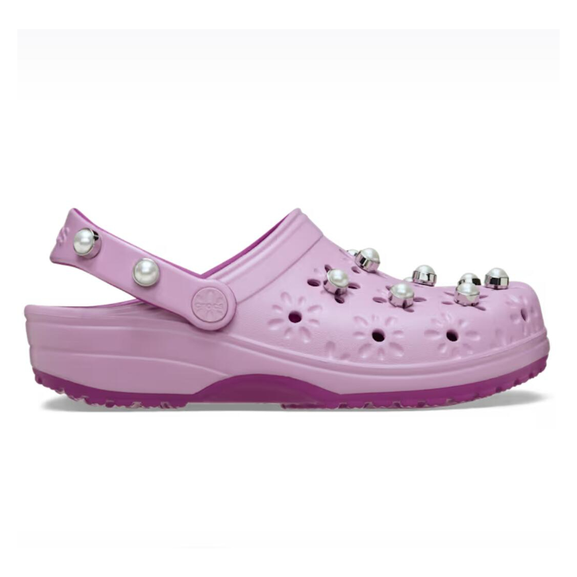 史低！Crocs Classic Floral Cut 花朵镂空铆钉洞洞鞋